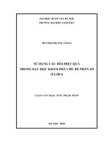 Sử dụng câu hỏi hiệu quả trong dạy học khám phá chủ đề phân số ở lớp 6 