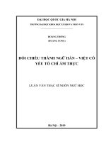 Đối chiếu thành ngữ hán việt có yếu tố chỉ ẩm thực (luận văn thạc sỹ) 