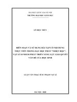 Biên soạn và sử dụng bài tập có nội dung thực tiễn trong dạy học phần “nhiệt học”, vật lí 10 nhằm phát triển năng lực giải quyết vấn đề của học sinh 