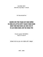 Nghiên cứu tình trạng suy dinh dưỡng và nồng độ leptin huyết thanh ở bệnh nhân lọc máu chu kỳ và lọc màng bụng liên tục ngoại trú (TT)