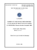 Nghiên cứu một số đặc điểm sinh học và xây dựng kỹ thuật sản xuất giống cá chuối hoa channa maculata (lacepede, 1801) tt 