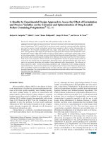 A quality by experimental design approach to assess the effect of formulation and process variables on the extrusion and spheronization of drug-loaded pellets containing polyplasdone® XL-10