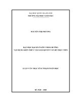 Dạy học đại số ở lớp 9 theo hướng vận dụng kiến thức vào giải quyết vấn đề thực tiễn 
