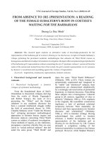 From absence to (RE-)presentation: A reading of the female subaltern’s body in coetzee’s waiting for the barbarians