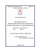 Thực trạng quản lý bệnh đái tháo đường týp 2 tại bệnh viện đa khoa đông hưng của tỉnh thái bình năm 2018 