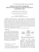 Critical cultural awareness: Should Vietnamese culture be taught in a different way?