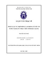 Pháp luật về hợp đồng lao động có yếu tố nước ngoài từ thực tiễn tỉnh bắc giang 