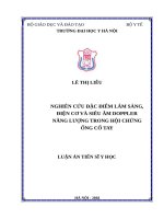 Nghiên cứu đặc điểm lâm sàng, điện cơ và siêu âm doppler năng lượng trong hội chứng ống cổ tay 