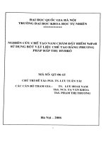 Nghiên cứu chế tạo nam châm đất hiếm ndfeb sử dụng bột vật liệu chế tạo bằng phương pháp hấp thụ hydro 