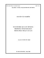 So sánh hiệu quả gây mê bằng propofol với sevofluran trong phẫu thuật cắt gan 