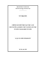 Chính sách hỗ trợ tạo việc làm cho người lao động việt nam đi làm việc ở nước ngoài khi về nước 