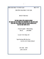 Sự hài lòng của khách hàng về dịch vụ lấy mẫu xét nghiệm và trả kết quả tận nơi của bệnh viện đa khoa MEDLATEC tại hà nội năm 2018 