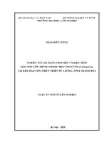 Nghiên cứu đa dạng sinh học và biện pháp bảo tồn côn trùng thuộc bộ cánh cứng (coleoptera) tại khu bảo tồn thiên nhiên pù luông, tỉnh thanh hóa 