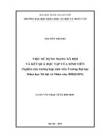 Việc sử dụng mạng xã hội và kết quả học tập của sinh viên (luận văn thạc sỹ xã họi học ) 