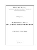 Phương thức hoạt động của đoàn thanh niên cộng sản hồ chí minh hiện nay 