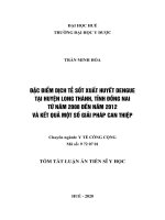 Đặc điểm dịch tễ của bệnh sốt xuất huyết dengue tại huyện long thành, tỉnh đồng nai từ năm 2008 – 2012 và kết quả của một số giải pháp can thiệp tt 