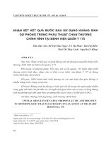 Nhận xét kết quả bước đầu sử dụng kháng sinh dự phòng trong phẫu thuật chấn thương chỉnh hình tại Bệnh viện Quân y 175