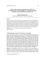 Thực trạng hoạt động hợp tác quốc tế về khoa học và công nghệ của trường đại học chuyên ngành kinh tế tại Việt Nam