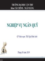 Bài giảng Nghiệp vụ Ngân quỹ  Chương 1 Tổng quan