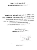 Nghiên cứu đối chiếu cấu trúc cú pháp và cấu trúc ngữ nghĩa câu thuyết tiếng việt và tiếng anh  ứng dụng vào việc dạy tiếng việt như một ngoại ngữ 