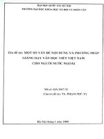 Một số vấn đề nội dung và phương pháp giảng dạy văn học viết việt nam cho người nước ngoài  