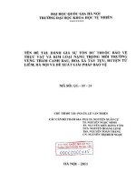 Đánh giá sự tồn dư thuốc bảo vệ thực vật và kim loại nặng trong môi trường vùng thâm canh rau, hoa xã tây tựu, huyện từ liêm, hà nội và đề xuất giải pháp bảo vệ 