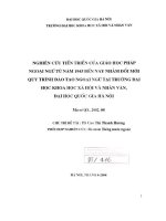 Nghiên cứu tiến triển của giáo học pháp ngoại ngữ từ năm 1945 đến nay nhằm đổi mới quy trình đào tạo ngoại ngữ tại trường đại học khoa học xã hội và nhân văn 