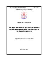 Tình trạng dinh dưỡng và một số yếu tố liên quan của bệnh nhân ung thư đường tiêu hóa có hóa trị tại bệnh viện k năm 2018 