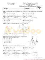 Đề thi thử THPT Quốc gia lần 2 môn Toán năm 2020 trường THPT Chuyên Hạ Long, Quảng Ninh