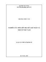 Nghiên cứu mối liên hệ giữa kế toán và thuế ở việt nam 
