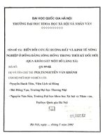 Biến đổi cơ cấu ruộng đất và kinh tế nông nghiệp ở đồng bằng sông hồng trong thời kỳ đổi mới (qua khảo sát một số làng xã) 