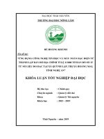 Ứng dụng công nghệ tin học và máy toàn đạc điện tử thành lập bản đồ địa chính tỉ lệ 1 1000 tờ bản đồ số 15 từ số liệu đo đạc tại xã quỳnh lập, thị xã hoàng mai, tỉnh nghệ an 