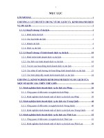Kinh nghiệm kinh doanh dịch vụ du lịch của một số quốc gia trên thế giới và bài học kinh nghiệm cho việt nam 