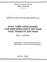 Phát triển công nghiệp chế biến nông sản ở việt nam, thực trạng và giải pháp 