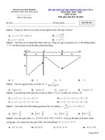 Đề thi thử THPT Quốc gia môn Toán năm 2020 lần 2 trường THPT Chuyên Nguyễn Trãi, Hải Dương