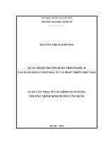 Quản trị rủi ro tín dụng theo basel II tại ngân hàng TMCP đầu tư và phát triển việt nam 