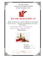 BÀI THU HOẠCH DIỄN ÁN DÂN SỰ 13 TRANH CHẤP HỢP ĐỒNG MUA BÁN HÀNG HÓA