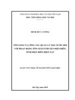 Tôn giáo và công tác quản lý nhà nước đối với hoạt động tôn giáo ở huyện điện biên, tỉnh điện biên hiện nay​ 