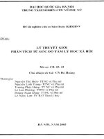 Lý thuyết giới phân tích từ góc độ tâm lý học xã hội 