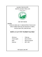 Đánh giá hiệu quả và định hướng sử dụng đất nông nghiệp trên địa bàn thị trấn cổ phúc, huyện trấn yên, tỉnh yên bái 