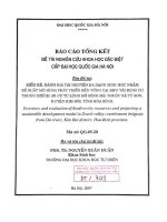 Kiểm kê, đánh giá tài nguyên đa dạng sinh học nhằm đề xuất mô hình phát triển bền vững tại khu tái định cư thung dzếch (di cư từ lòng hồ sông đà) thuộc xã tú sơn, huyện kim bôi, tỉnh hòa bình 