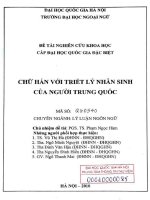 Chữ hán với triết lý nhân sinh của người trung quốc 
