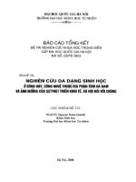 Nghiên cứu đa dạng sinh học ở sông đáy, sông nhuệ thuộc địa phận tỉnh hà nam và ảnh hưởng của sự phát triển kinh tế, xã hội đối với chúng 