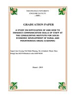 A STUDY ON DIFFICULTIES OF AND HOW TO ENHANCE COMMUNICATION SKILLS OF STAFF AT THE CONSULTATIVE INSTITUTE FOR SOCIO ECONOMIC DEVELOPMENT OF RURAL AND MOUNTAINOUS AREAS (CISDOMA) 