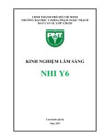 KINH NGHIỆM LÂM SÀNG NHI Y6 ĐẠI HỌC Y KHOA PHẠM NGỌC THẠCH