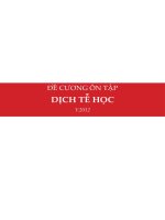 ĐỀ CƯƠNG ÔN TẬP DỊCH TỄ HỌC