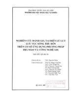 Nghiên cứu đánh giá tai biến lũ lụt lưu vực sông thu bồn trên cơ sở ứng dụng phương pháp địa mạo và công nghệ GIS 