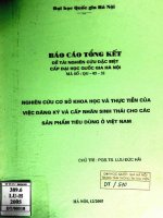 Nghiên cứu cơ sở khoa học và thực tiễn của việc đăng ký và cấp nhãn sinh thái cho các sản phẩm tiêu dùng ở việt nam 