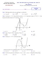Đề thi thử THPT quốc gia môn toán năm 2020 lần 2 trường THPT đồng đậu vĩnh phúc 