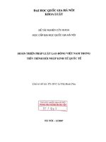 Hoàn thiện pháp luật lao động việt nam trong tiến trình hội nhập kinh tế quốc tế 